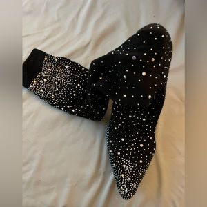 Knee high bling sock boots (small rhinestones)